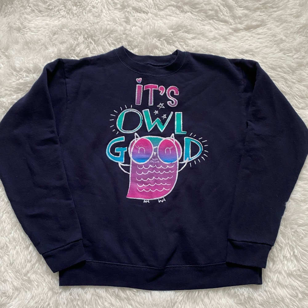 Girls crewneck Sweatshirt “it’s Owl Good” Sweater Halloween Sweatshirt